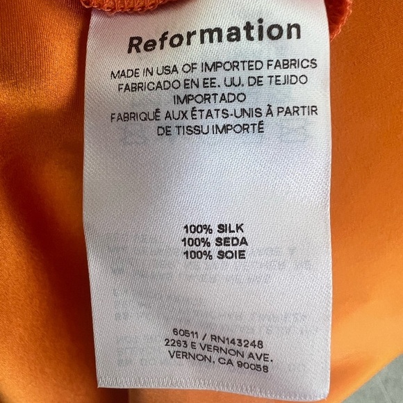 Reformation Vivi Maxi Silk Cut Out Dress in Citrus Orange Womens Size 4 - Picture 12 of 12